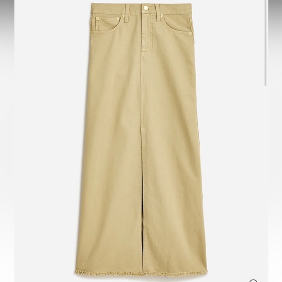 Classic denim maxi skirt in khaki Size 32 like new - Picture 2 of 12